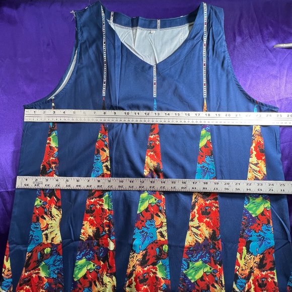 NWOT 📌 Colorful unusually Design  Maxi A-Line Sleeveless Dress - Picture 8 of 14